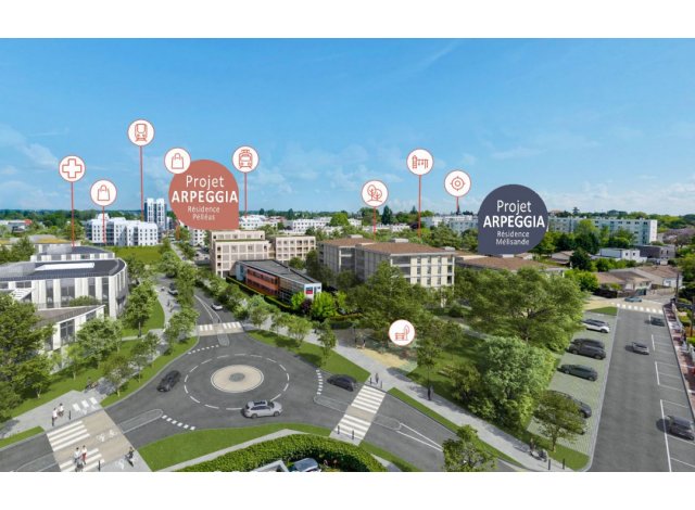 Investissement locatif � Bordeaux : programme immobilier neuf pour investir Arpeggia � Bruges