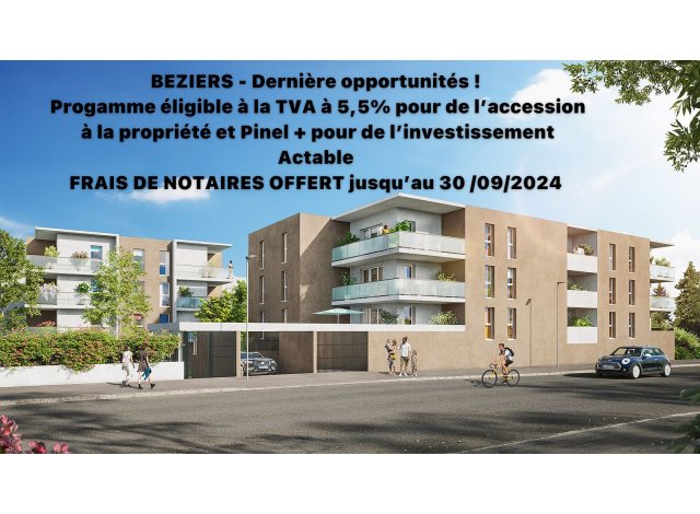 Investissement locatif  Mze : programme immobilier neuf pour investir Osmose  Béziers